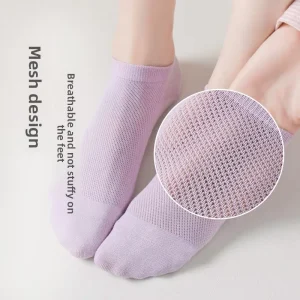 Women’s Summer Socks Pure Combed Cotton Sweat-Absorbing Thin Antibacterial Odor-Resistant Seamless No Show Casual Daily