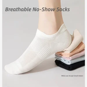 Women’s Summer Thin Cotton Breathable Anti Slip Silicone No Show Casual Daily Socks