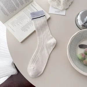Women’s Summer Thin Socks Match Color Sport Style Knitted Breathable Daily Sock