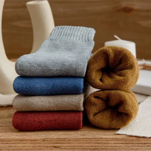 Women’s Thick Cushioned Thermal Heating Socks Autumn Winter Crew Length with Body Logo for Comfort