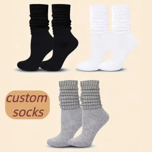 Women’s Thick Knee High Socks Solid Color Knit Style Circle Pile Socks Warm Thickened Leg Pile Hosiery