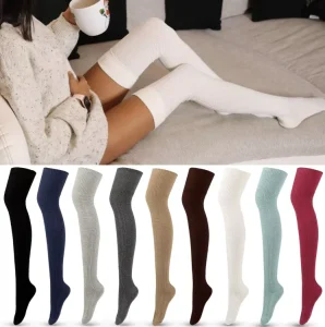 Women’s Thigh High Socks Women Thigh High Socks Long Over Knee High Socks Tall Boot Stockings Leg Warmers