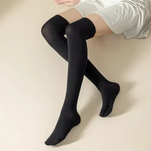 Women’s Thigh high Compression Over the knee Socks Solid Color High top Casual Knitted Women’s Socks Stylish Long Stockings