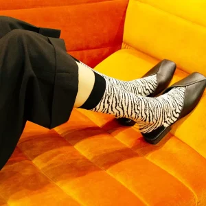 Women’s Thin Striped Summer Mid-Calf Knitted Dress Socks Breathable Anti-Bacterial Print All-day Comfort for Your Feet