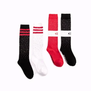 Women’s Trendy Crystal Socks Knee High Calf Length Cuff Sweat Absorbent Knitted Spring
