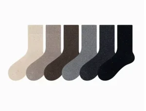 Women’s Warm Cotton Crew Socks 77.9% Long Staple Cotton Striped Plaid Spring Collection