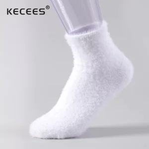 Women’s Warm Winter Thermal Socks Thick Fleece Lined Mink Velvet Regular Fluffy Ankle Knitted Fuzzy Socks Sleep Indoor Custom