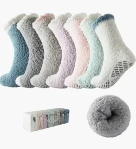 Women’s Warmth Fuzzy Socks Anti slip Sleep Cozy Socks Winter Soft Hospital Fluffy Grips Slipper Socks Gifts