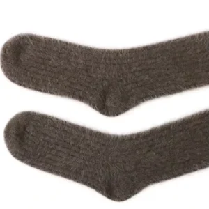 Women’s Winter 100% Cashmere Solid Color Casual Knit Socks Anti-Bacterial Eco-Friendly