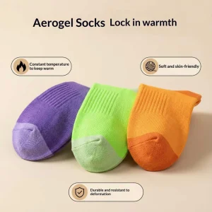 Women’s Winter Crew Aerogel Socks Anti-Bacterial Knitted Thermal Insulation Thick Heel Daily Use