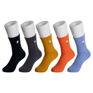 Women’s Winter Crew Socks Embroidery Cuff Cotton Antibacterial Breathable Knitted Diabetic Casual Daily Use Body Custom Socks