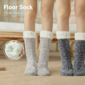 Women’s Winter Non-Slip Fuzzy House Socks Extra Thick Thermal Sleep Knit Indoor Warm Comfort Slipper Tube Socks for Women
