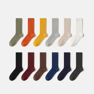 Women’s Winter Sports Crew Length Cotton Knitted Socks Non Slip Calf Anti-Bacterial Eco-Friendly Disposable Logo Cuff For