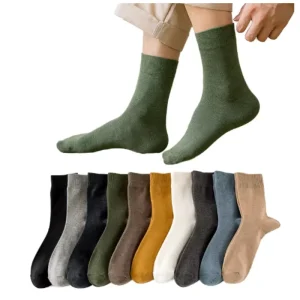 Women’s Winter Wool Crew Socks Lightweight Warm Breathable Casual Solid Socks