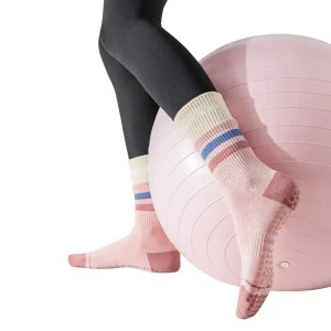 Women’s Yoga Mid-Socks Cotton Non-slip Silicone Sweat Absorption Anti-Friction Indoor Fitness Pilates Double Rackou Sports Socks