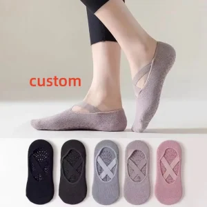 Women’s Youth Breathable Cotton Non Slip Ankle Yoga Socks Silicone Grip No Show Indoor Workout Dance Pilates Gym Use Spring