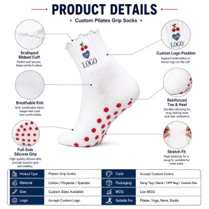 Women’s Youth Children’s Thick Crew Socks Breathable Cotton for Yoga Pilates Workout Anti Skid Dance Studio Custom Design Spring