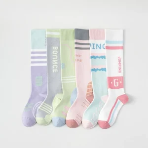 Women’s Youth Yoga Compression Socks Spring Crew Knitted Breathable Non-Slip Shaping Professional Pilates Fitness Letter