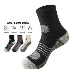 Wool Acrylic Crew Knee Socks Enhanced Breathability Targeted Cushion Thermal Socks for Men and Women Low MOQ Cuff Logo
