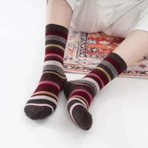 Wool Crew Dress Slipper Terry Winter Slouchy Socks for Women Daily