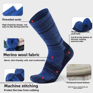 Wool Crew Thick Hiking Socks for Men and Women Autumn Winter Outdoor Warm Snow Socks ODM