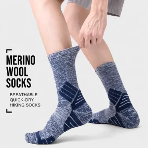 Wool Outdoor Hiking Socks Custom Thickened Terry Loop Men Compression Merino Wool Socks