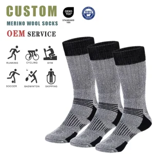 Wool Socks 80% Merino Men’s and Women’s Warm Thermal Boot Thick Winter Wool Socks