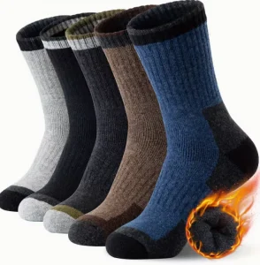 Wool Socks Men’s Padded Thickened Warm Terry Socks Plus Large Size Women’s Mid calf Socks