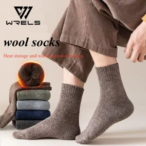 Wool Socks Thick Cashmere Fuzzy Socks Winter Windproof Warmer Sports Socks Comfortable Skin Friendly Wool Fleece Socks
