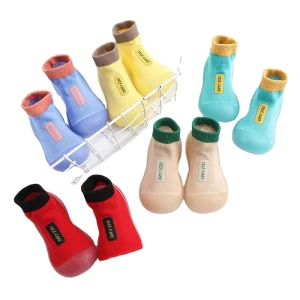 XIANGHUI Baby Middle Tube Baby Socks Shoes Cloth Label Soft Sole Baby Walking Shoes Socks