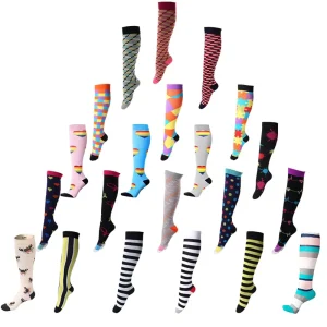 XIANGHUI Can Custom logo Sport Stretch Nurse Knee High Long Men Tube Socks Running Compression Socks Women