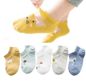 XIANGHUI Cartoon Sheer No Show Socks Low Cut Cotton Non skid Floor Crew Boat Shoes Socks
