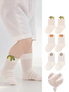 Xiangyi Calcetines De Nios Summer Thin Breathable Mesh Cotton Boys Girls Baby Cartoon Socks
