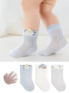 Xiangyi Calcetines De Nios Unisex Children Breathable Thin Infant Summer Newborn Mesh Cotton Girls Sock