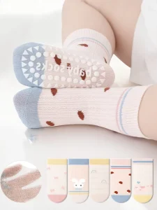 Xiangyi Calcetines Nios Boys Girls Crew Thin Casual Non Slip Walking Socks Breathable Cute Cartoon Baby Floor Socks