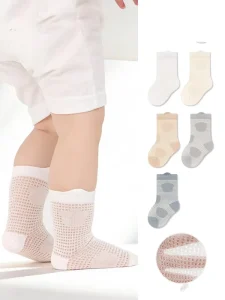 Xiangyi Summer Baby Socks Thin Breathable Solid Color Mesh Cotton Seamless Toddler Boys Girls Kids Socks