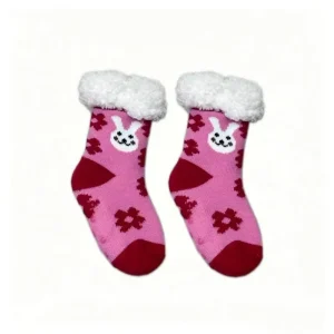 Xmas Santa Children’s Winter Crew Socks with Grips Non Slip Reindeer Knitted Breathable