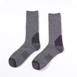 Yili Winter Men’s Full Terry Thick Cushion Sole Warm Socks Long Tube Crew Merino Wool Socks for Winter