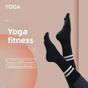 Yoga Socks Professional Non Slip Women’s Five Toe Mid Calf Yoga Socks for Beginners Winter Fitness Socks