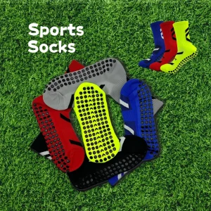 Youth Autumn Unisex Crew Sports Socks Quick Dry Anti Slip Breathable Spandex Nylon Cotton Blend Knitted Cuff Bottom Custom