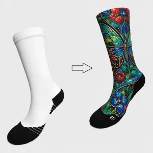 Youth Moisture Wicking Cushioned Terry Custom Socks with Bottom Logo for Teams Clubs and Events