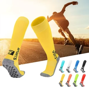 Youth Sports Grip Cotton Blend Anti slip Breathable Compression Socks Knee High Football Cushion Bottom Quick Dry