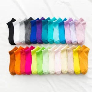 Youth Vitality Color Cotton Ankle Socks Short Daily Sports Socks Non-Slip Sweat Features Customizable Logo Cuff Athletic Print