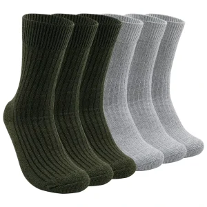 Zhongde Custom Logo Men’s Merino Wool Knitted Socks Winter Warm Lightweight Compression Crew Anti Slip Feature Bottom Logo