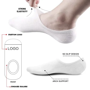 Zongky Custom Disposable Anti Bacterial Invisible No Show Socks with Hidden Liner Non Slip Low Cut 100% Cotton Men’s